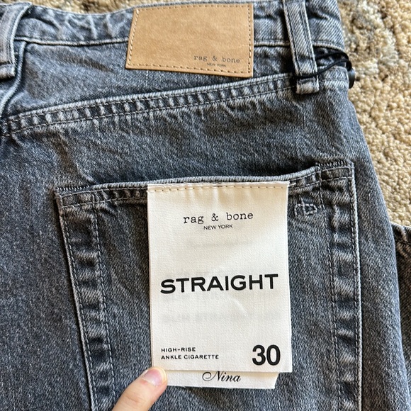 Rag&Bone Nina High Rise Straight Ankle Cigarette Jeans Size 30,Fits like a 27 28 - Picture 1 of 6